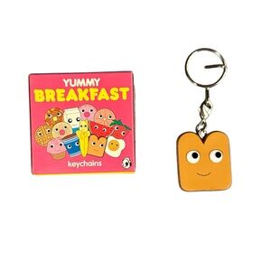 Kidrobot Yummy Breakfast Keychain Charm 2008 Happy Toast Vinyl Art Kawaii w/ Box
